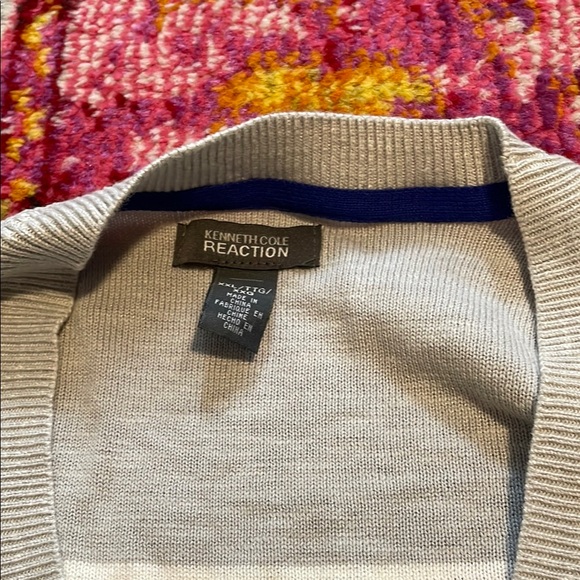 Kenneth Cole reaction Men's Striped Cardigan Sweater - Picture 2 of 4